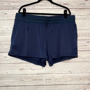 The North Face Womens Navy Blue Athletic Hiking Shorts XXL Zipper Pocket